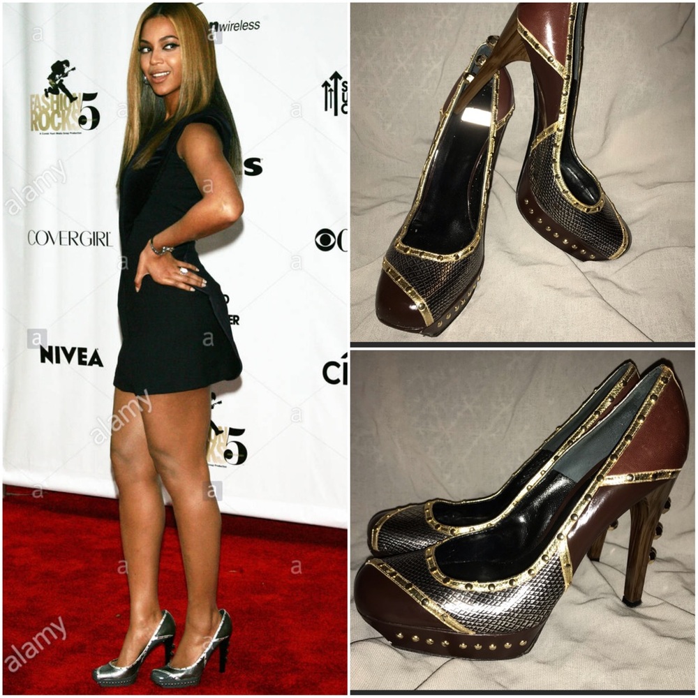 Ruthie Davis 8.5 Bolt Platform Leather Heels Pumps